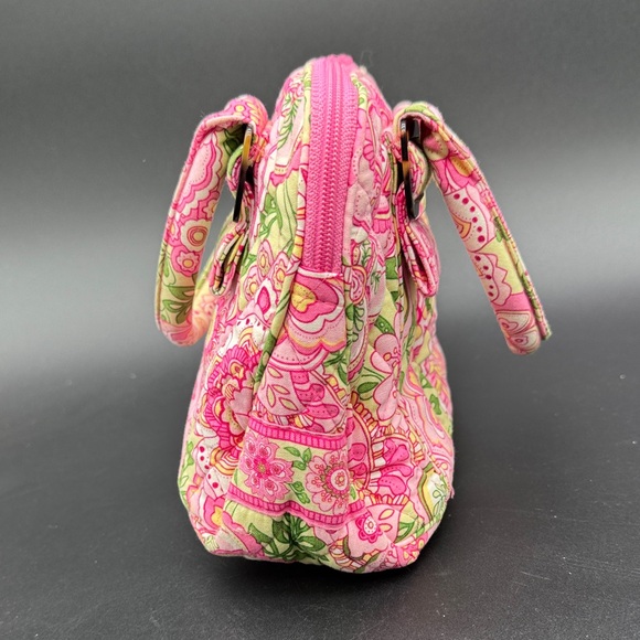 Vera Bradley Purse Pink and Green Floral Top Handle - Picture 8 of 11